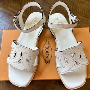 Tods New in Box white flat sandals
